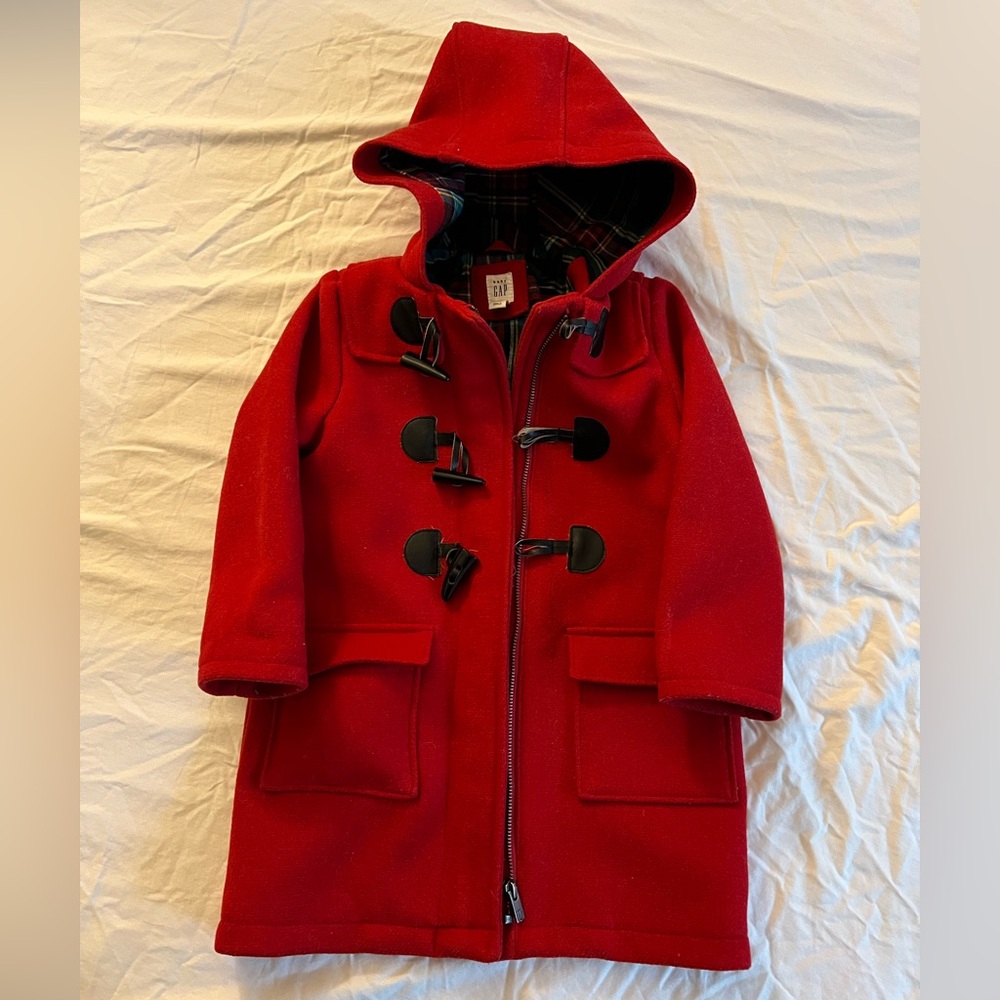 GAP baby Red hood toggle chap coat size 4